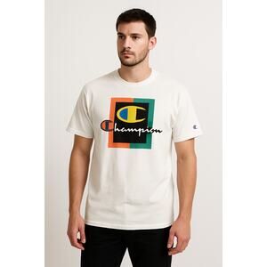 Vintage 90s Style Graphic Tee White Champion Heritage XL